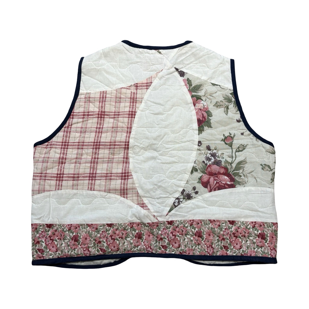 Vintage Florals Quilted Vest Reworks