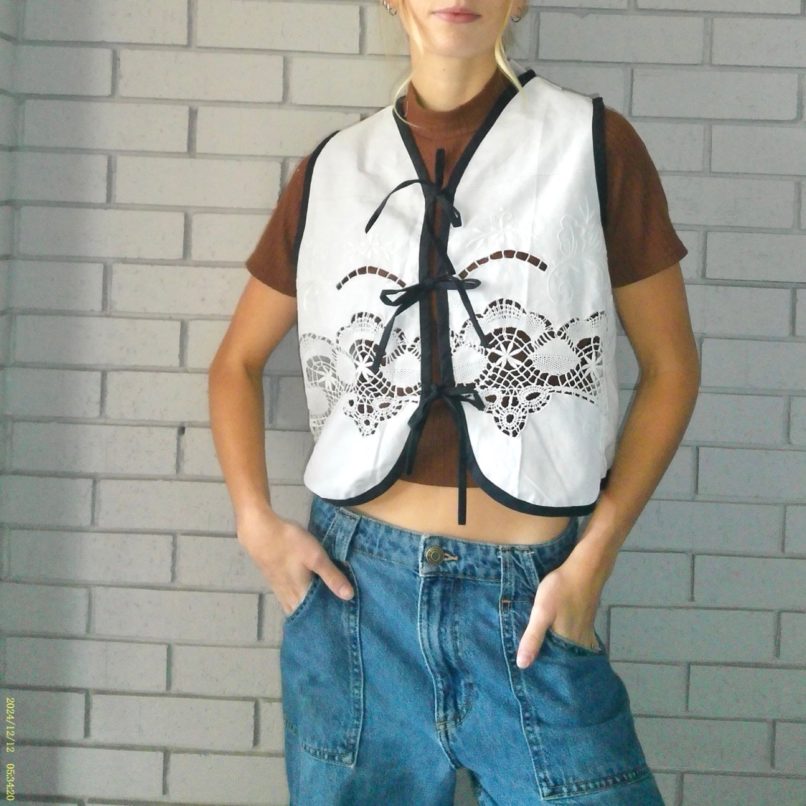 B&W XS Linen Tie Top Rework