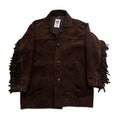 Chocolate Brown XL Suede Fringe Jacket