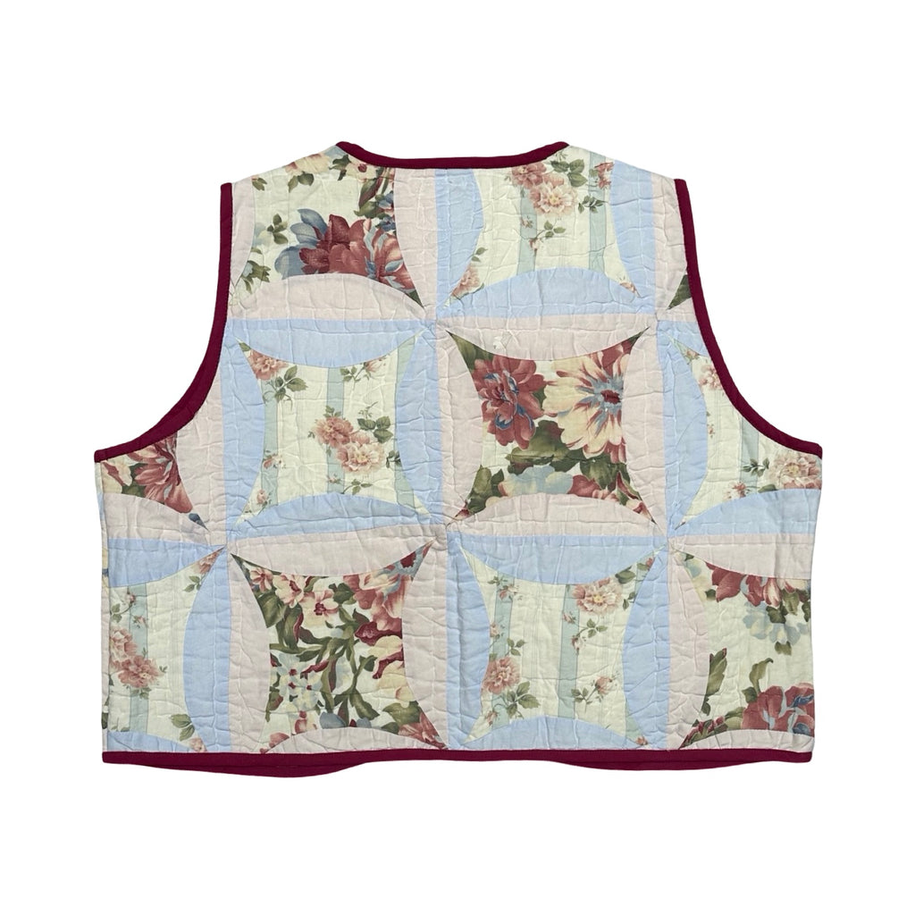 Pastel Florals Quilted Vest Reworks