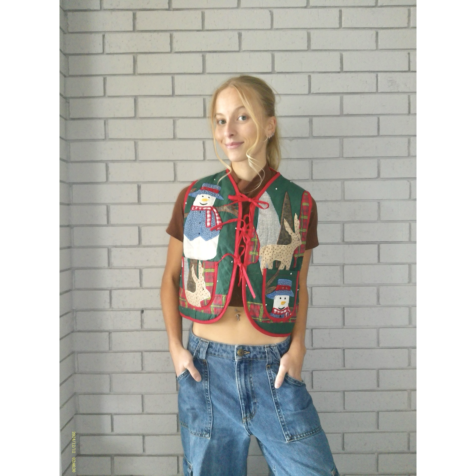 Holiday Landscape Quilted Vest Reworks