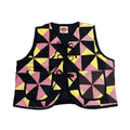 Geometric Red & Yellows Quilted Vest Reworks