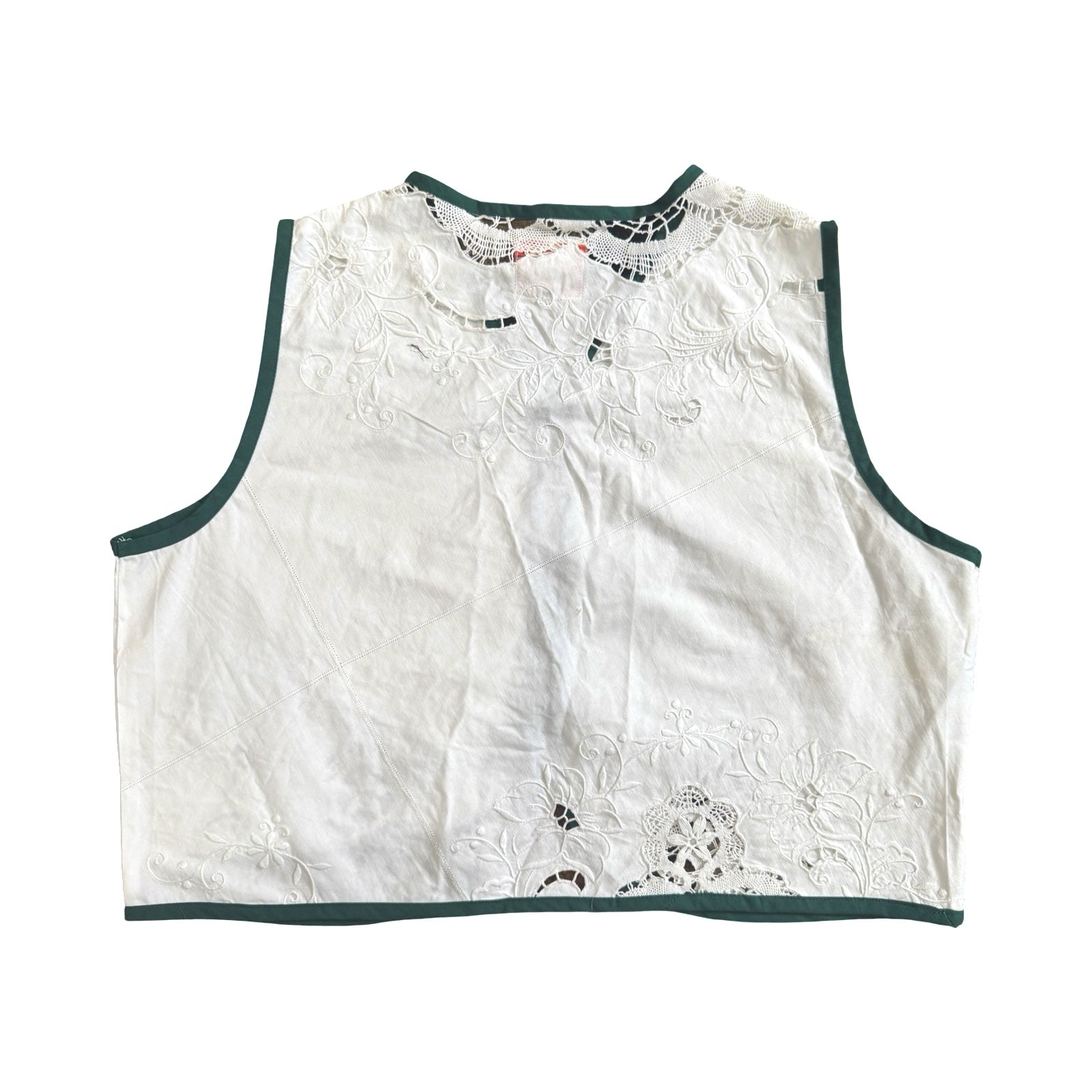 Evergreen Lace Large Linen Tie Top Rework