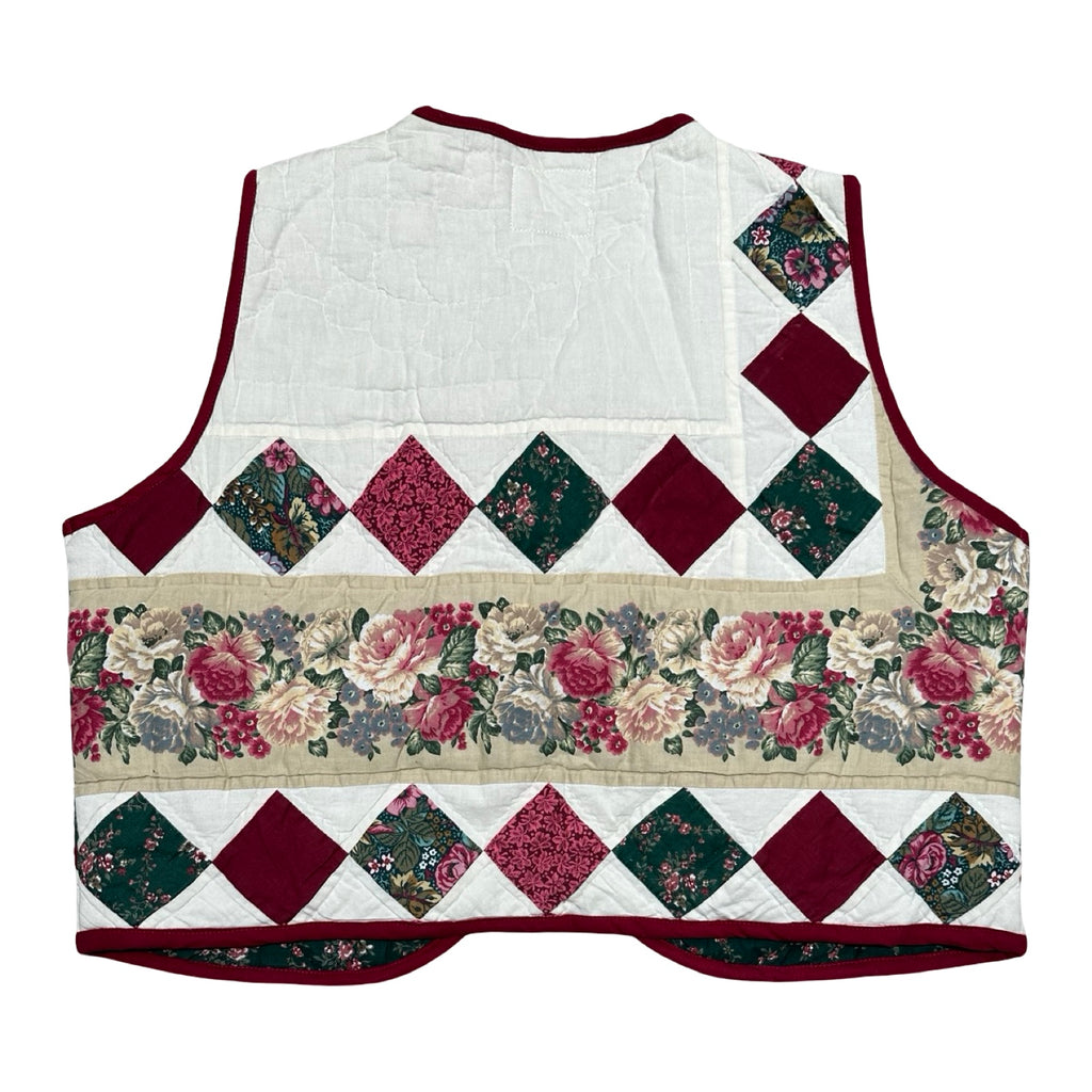Vintage Florals Quilted Vest Reworks