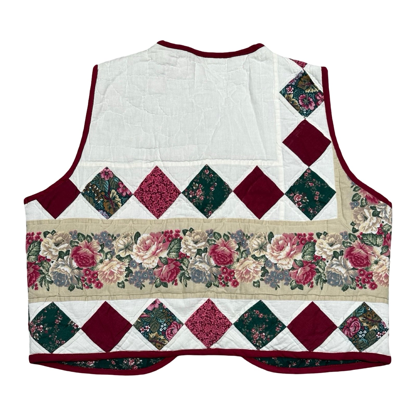 Vintage Florals Quilted Vest Reworks