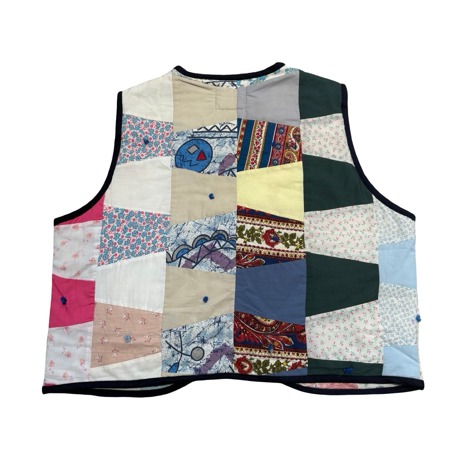 Bright Patchwork Quilted Vest Reworks