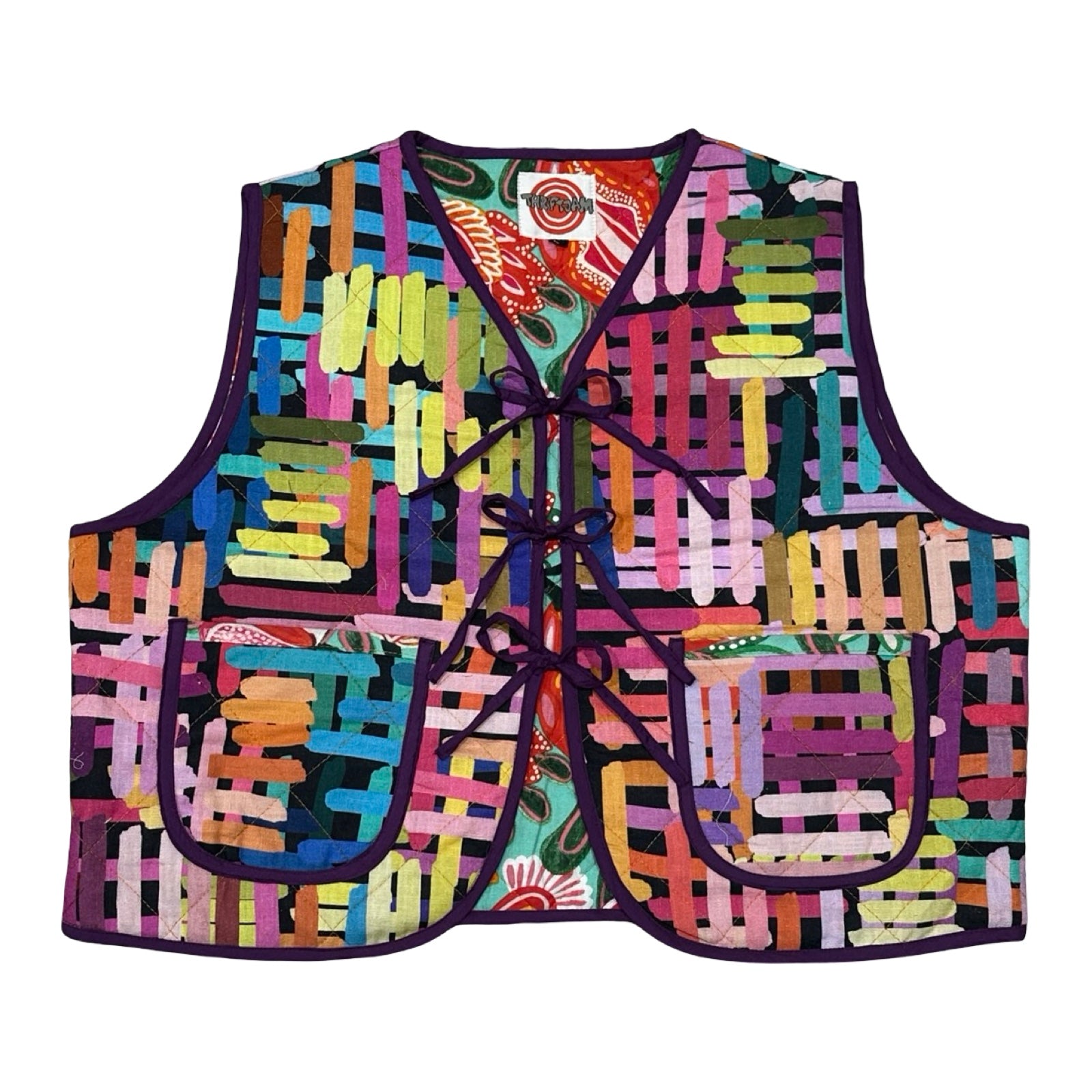 80's Funk! Large Quilted Vest Rework