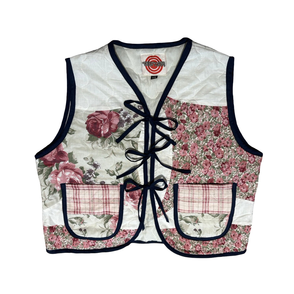 Vintage Florals Quilted Vest Reworks