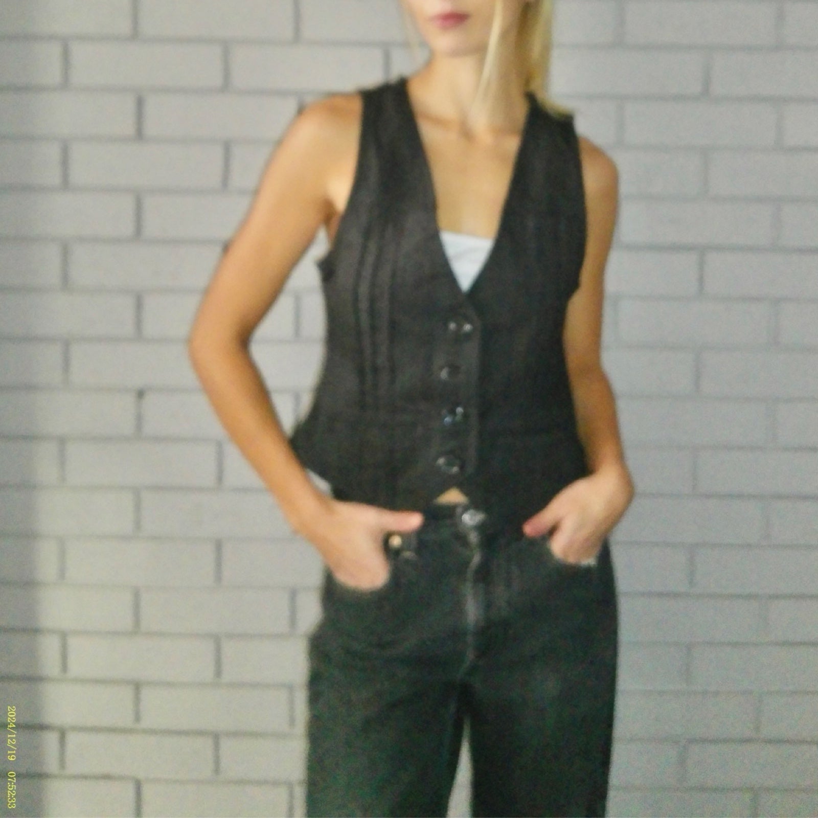 Black Medium Denim Vest