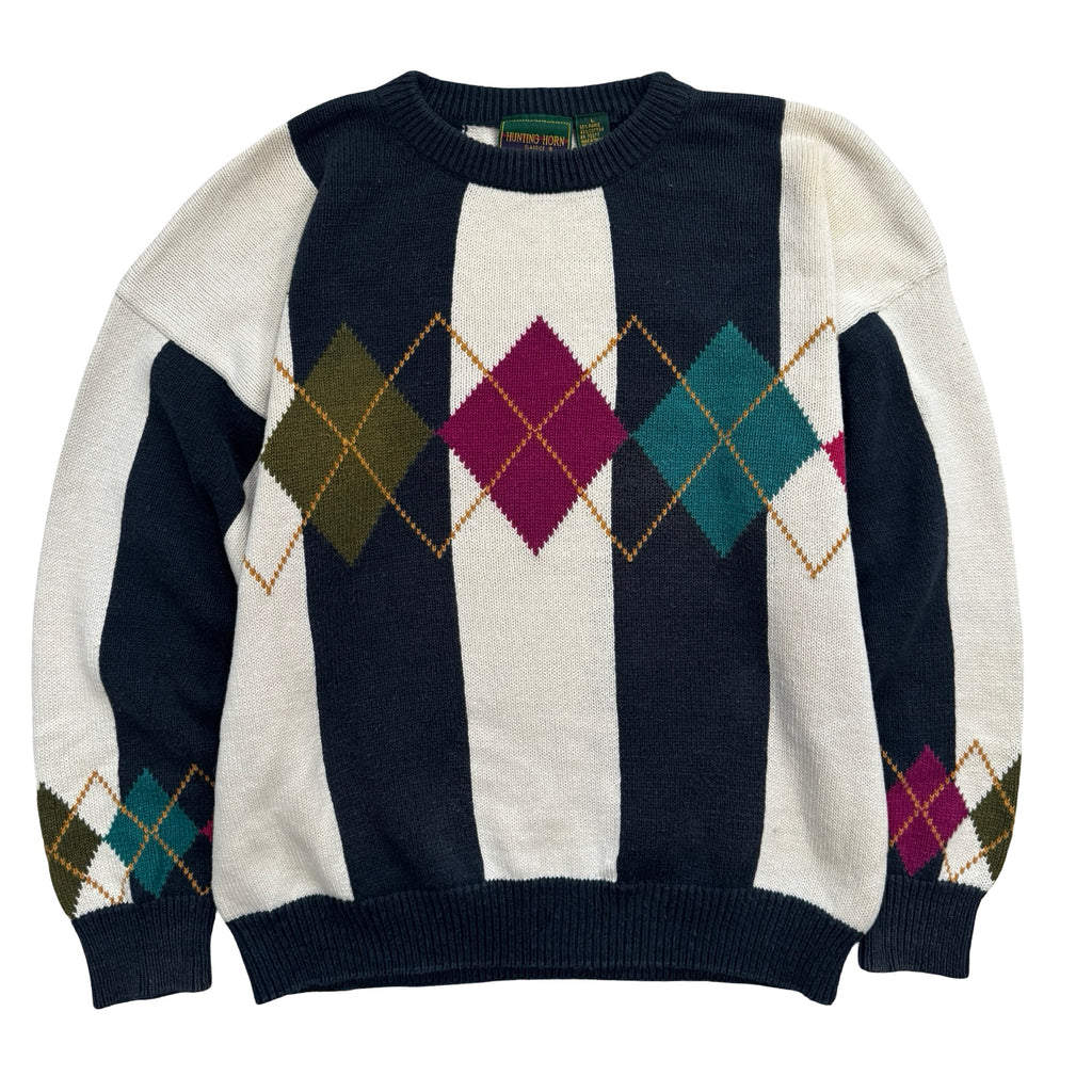 Hunting Horn Argyle Large Sweater