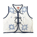Snowflakes Small Linen Tie Top Rework