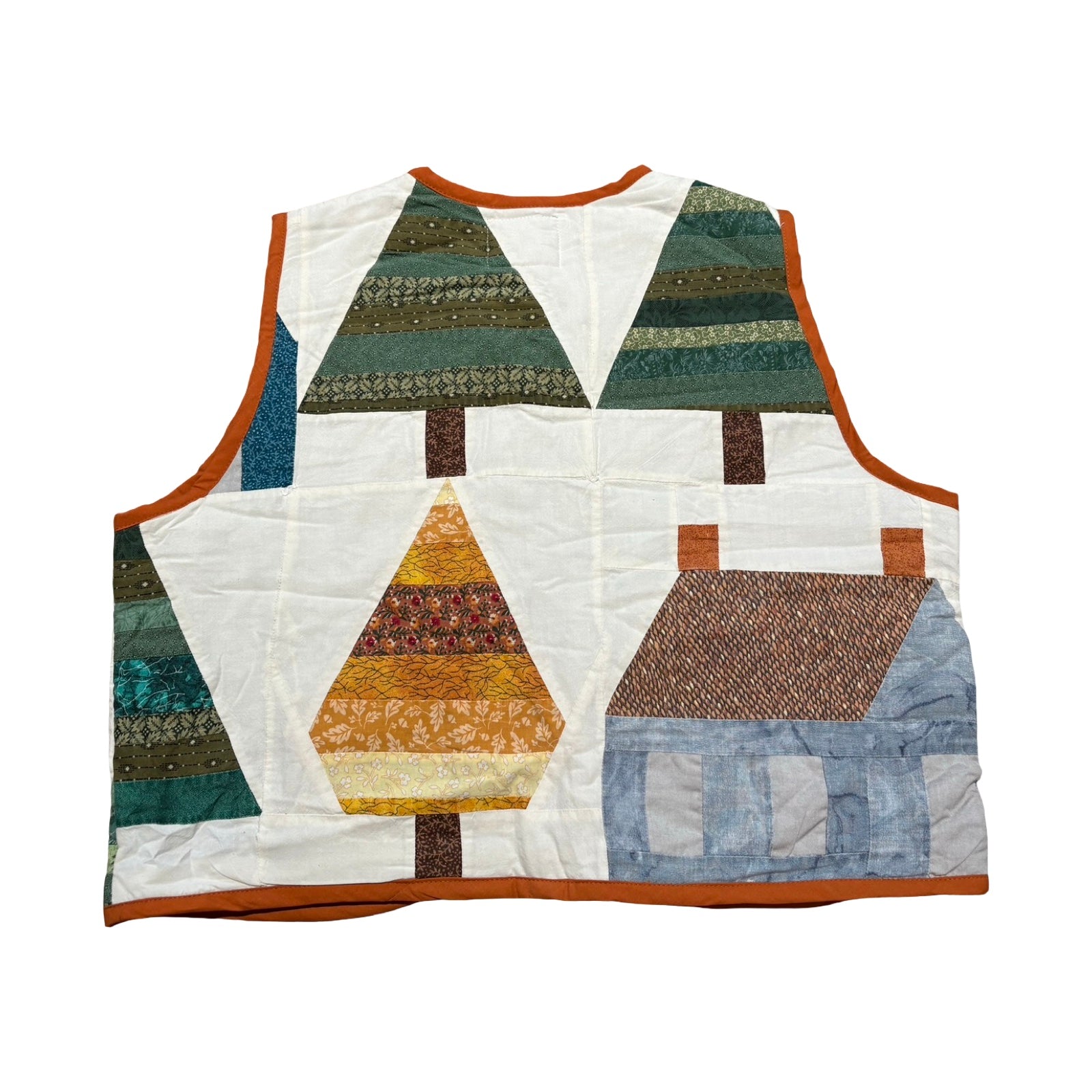 Geometric Landscape Quilted Vest Reworks