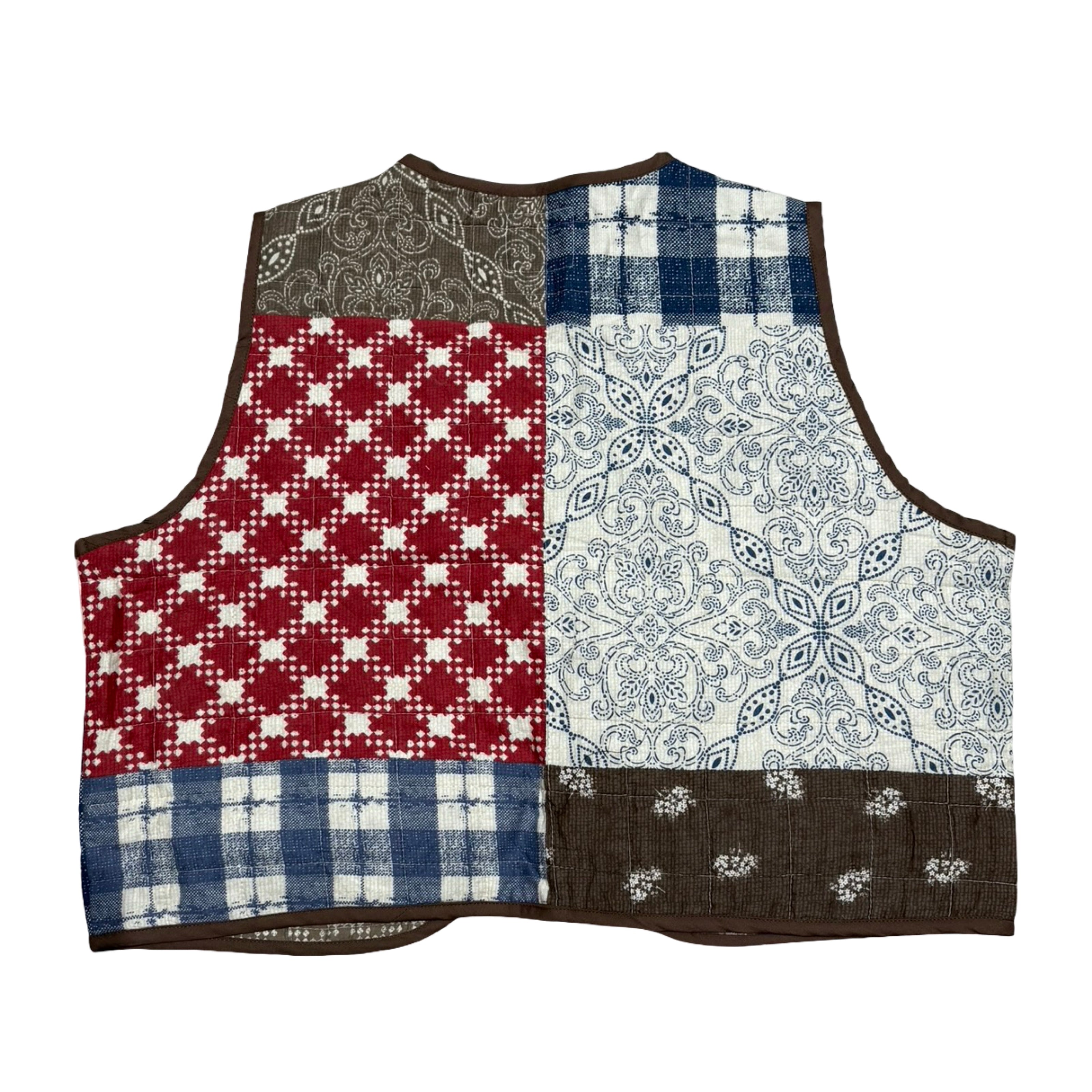 Vintage Patches Large Quilted Vest Reworks
