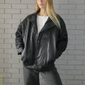 Black Bomber Medium Leather Jacket