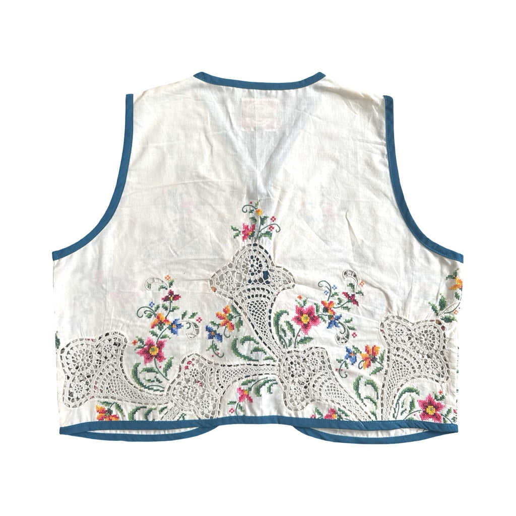 Laced in Florals Medium Linen Tie Top Rework
