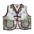 Green Floral Embroidery Quilted Vest Reworks
