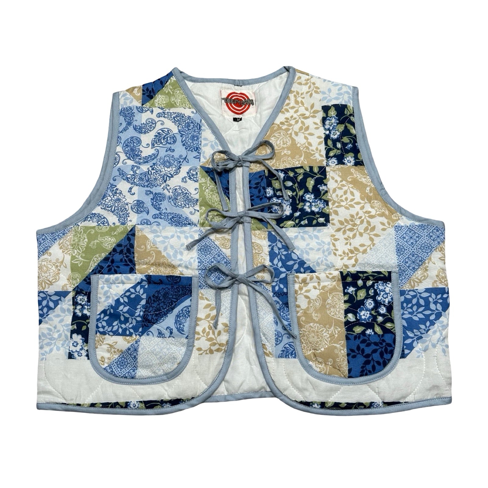 Blue & Green Mosaic Quilted Vest Reworks