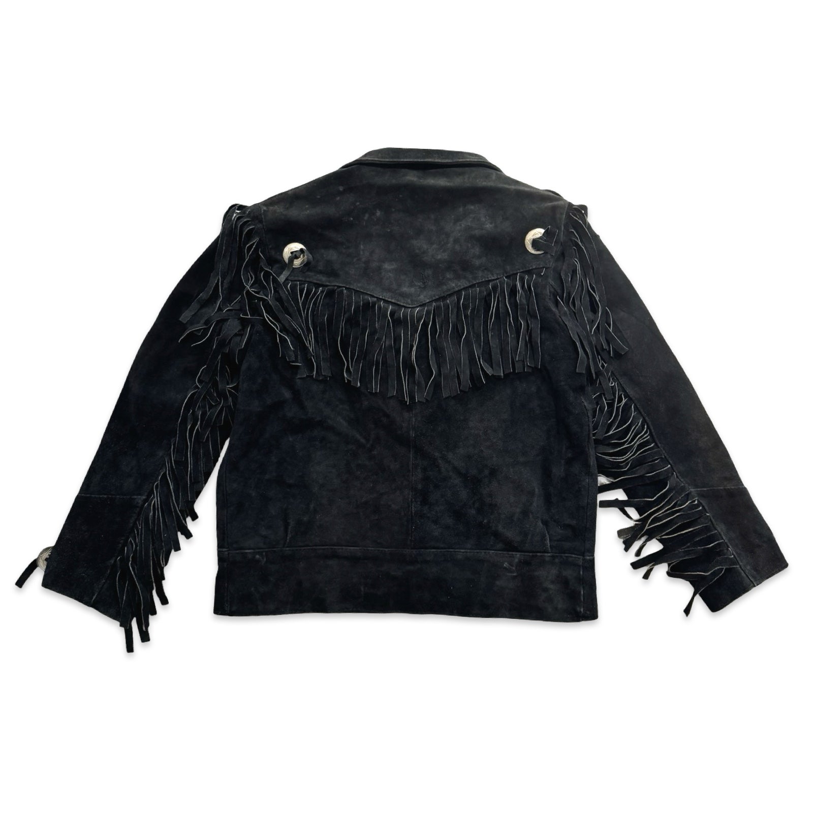 Black Large Suede Fringe Jacket