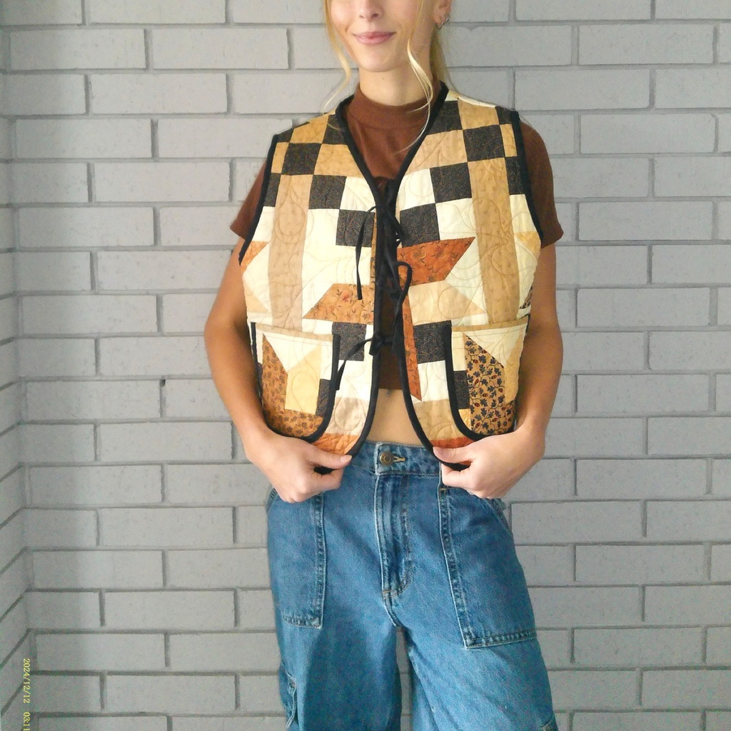 Autumn Patchwork Quilted Vest Reworks