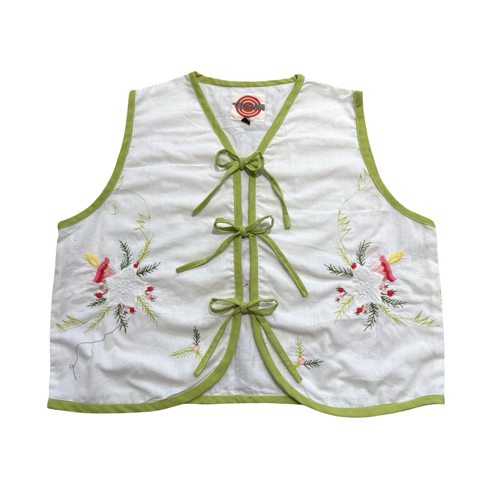 Spring Evergreens XS Linen Tie Top Rework