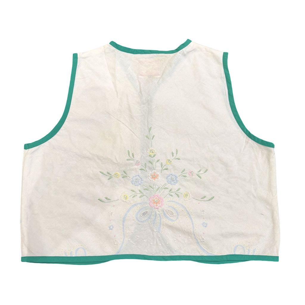 Pastel Bouquet Medium Linen Tie Top Rework