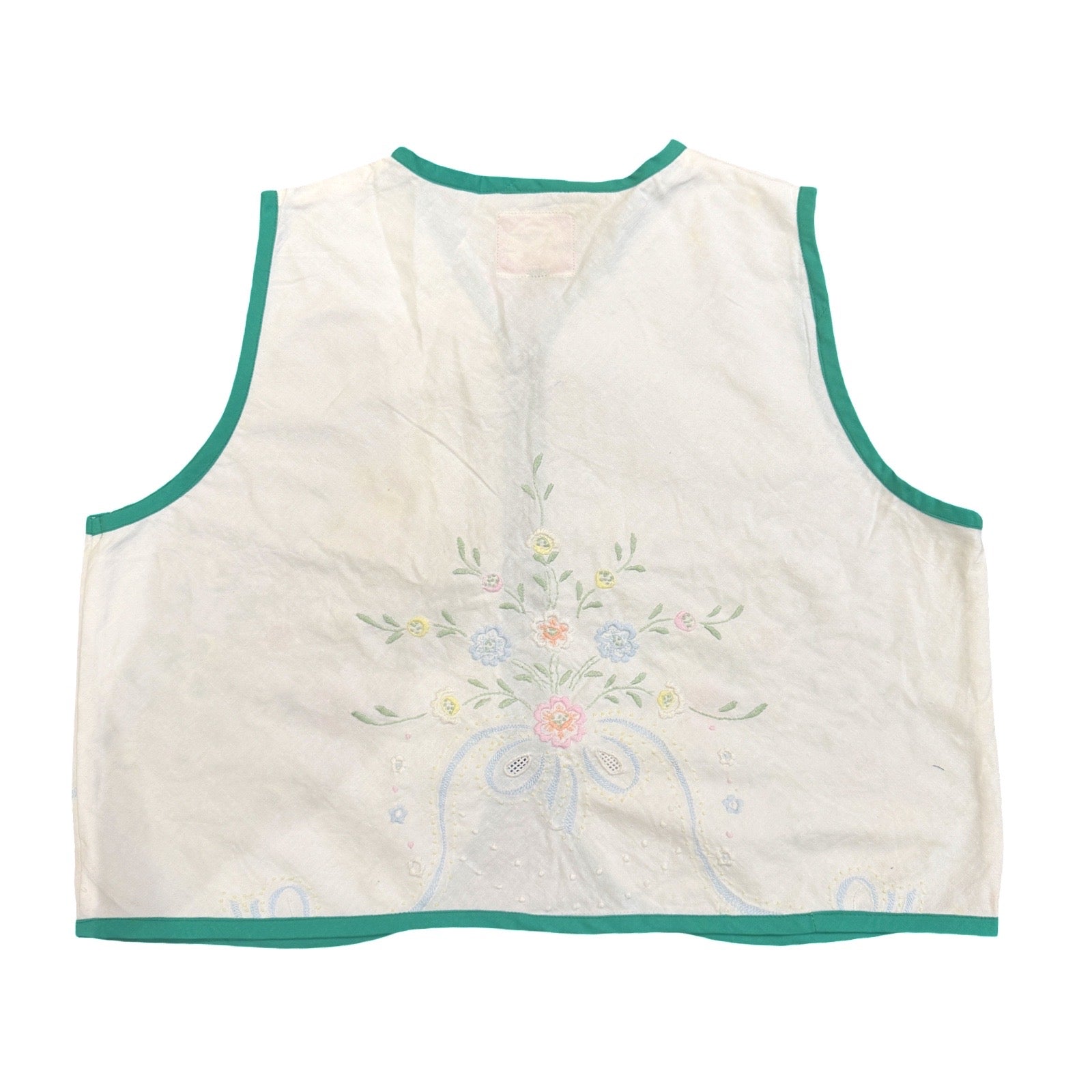 Pastel Bouquet Medium Linen Tie Top Rework