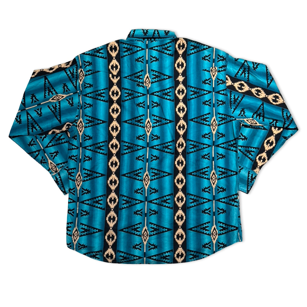 Blue Patterned Western Shirt