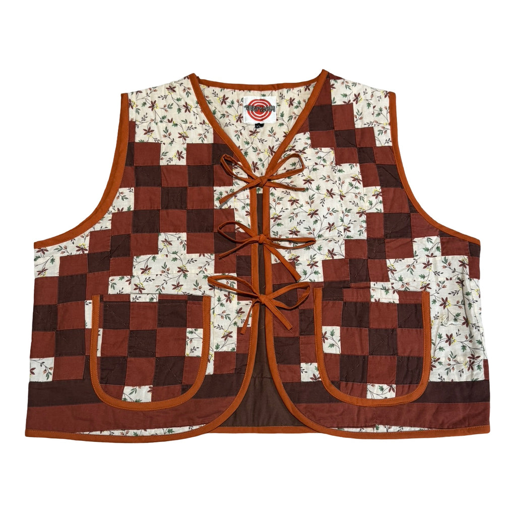 Autumn Florals Quilted Vest Reworks