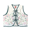 Pixel Florals Small Linen Tie Top Rework