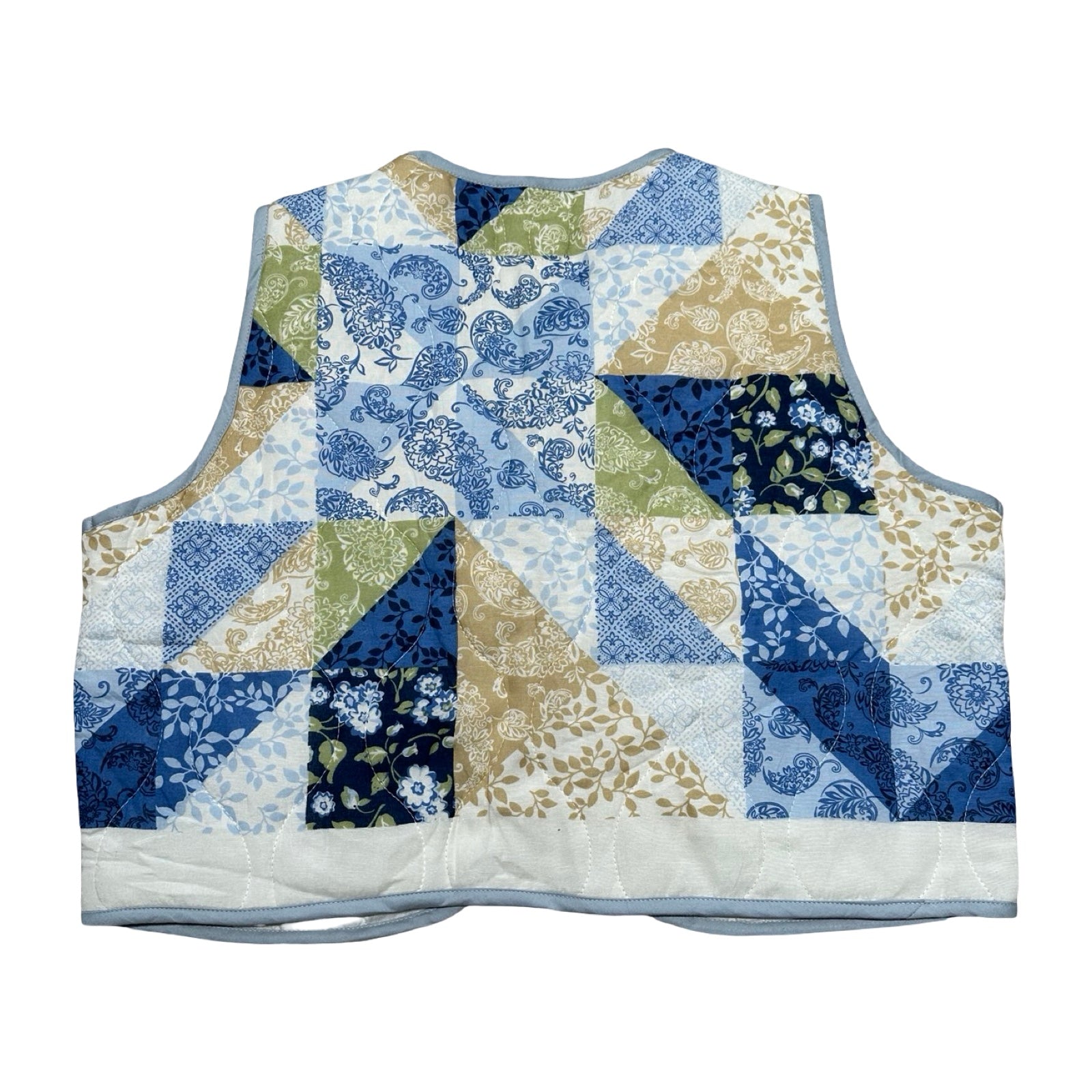 Blue & Green Mosaic Quilted Vest Reworks