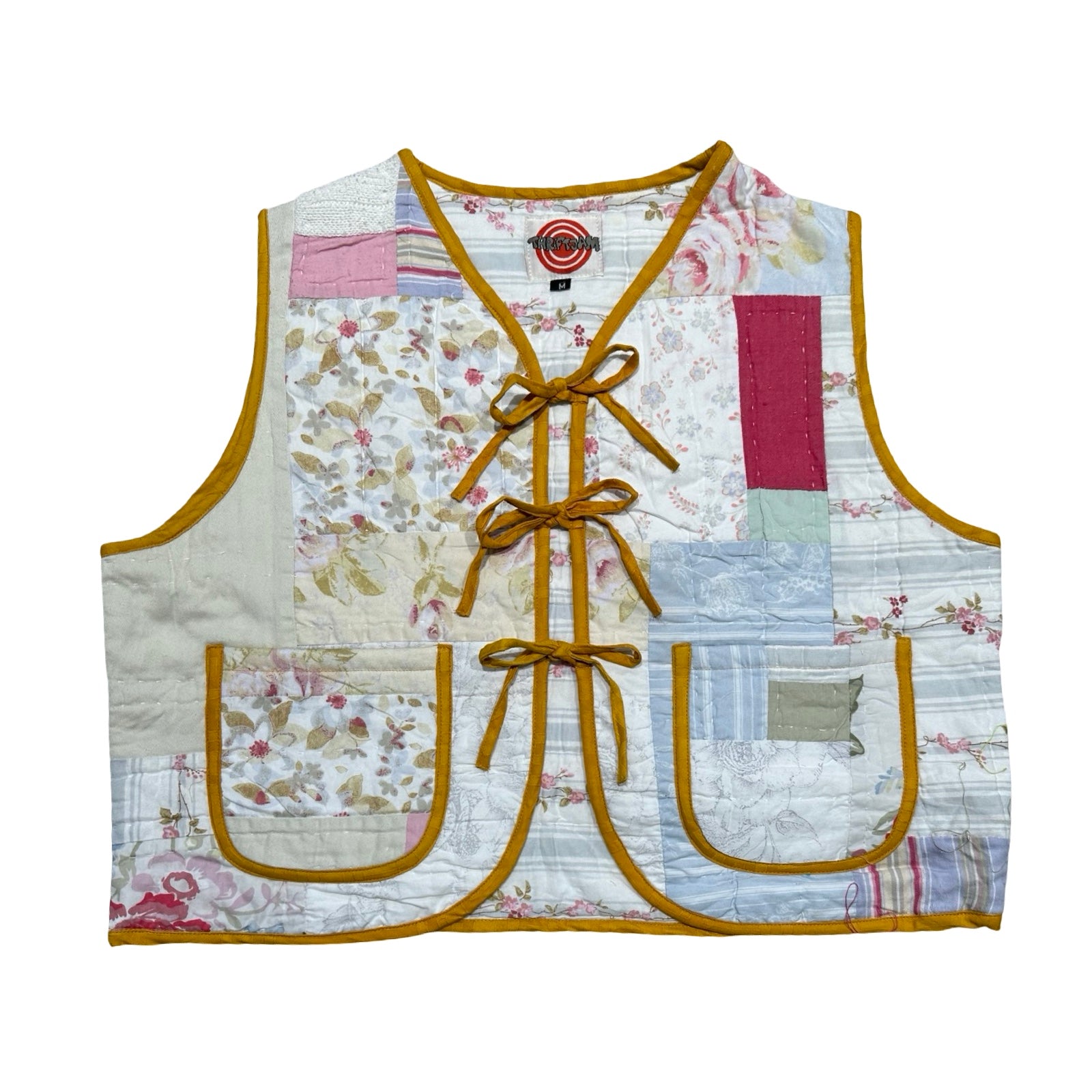 Bright Florals Quilted Vest Reworks