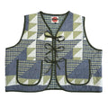 Gingham Greens & Blues Quilted Vest Rework