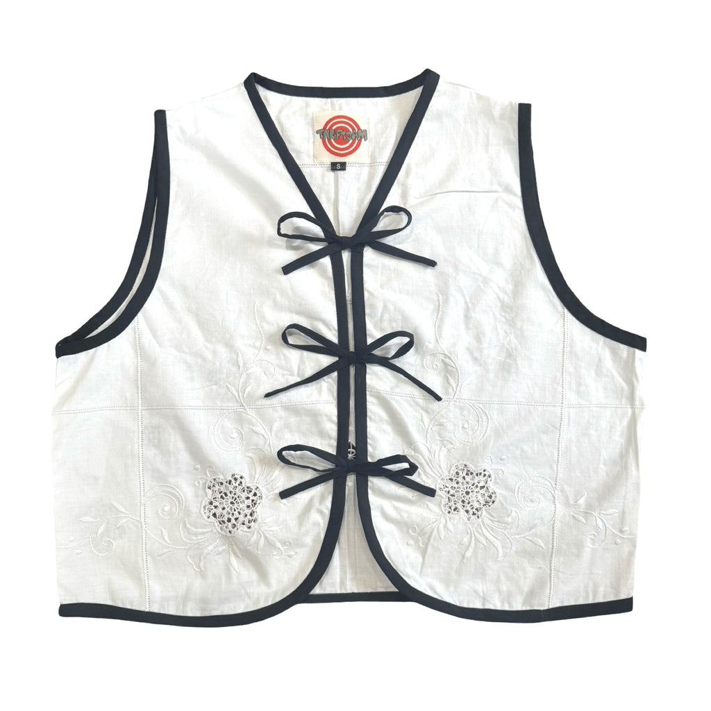 Black Tie Small Linen Tie Top Rework