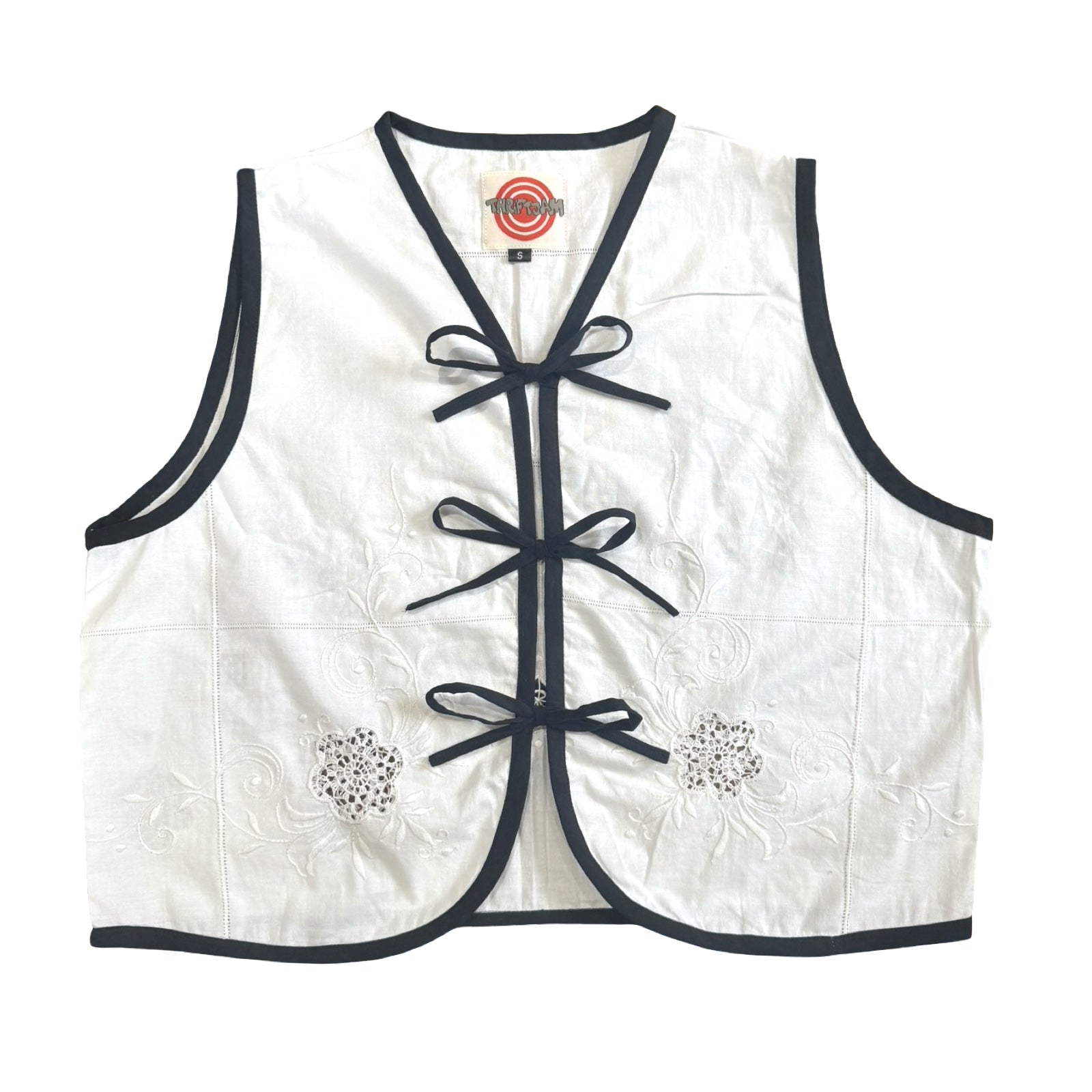 Black Tie Small Linen Tie Top Rework