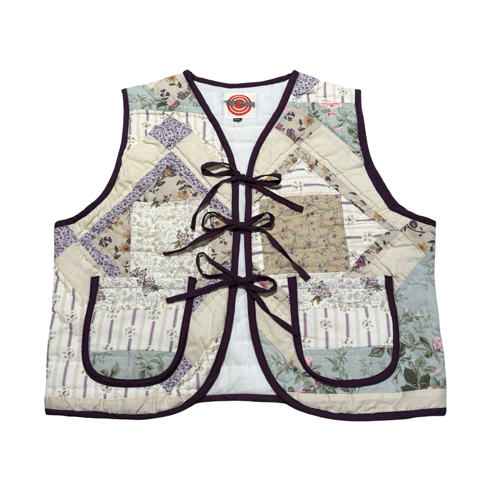 Cool Toned Florals Quilted Vest Reworks