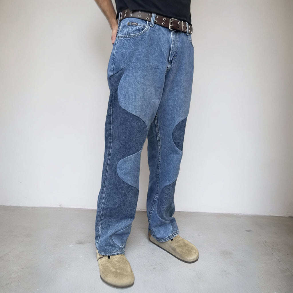 Wavecut Jeans - ThriftJam Reworked Denim Straight Leg Pants