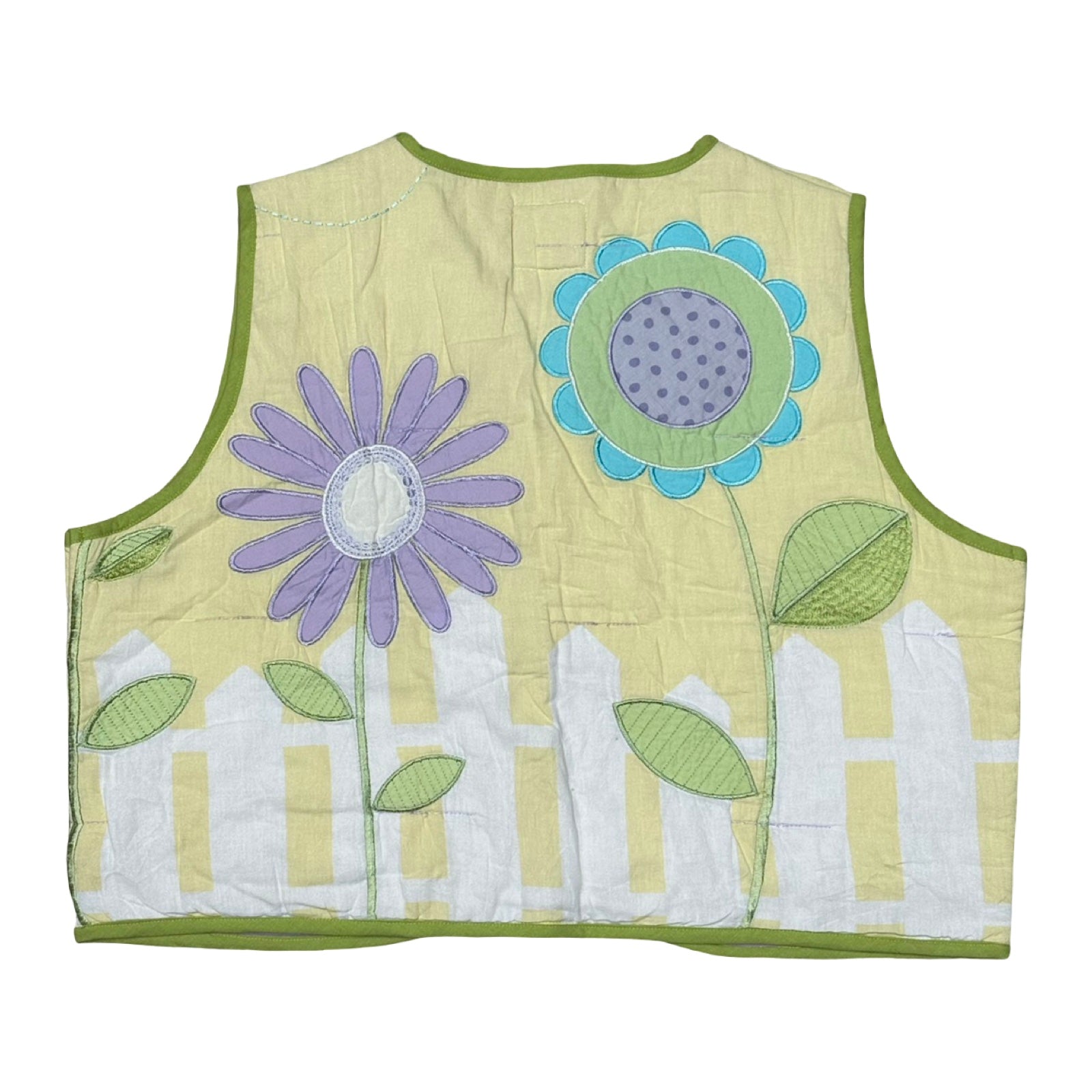 Pastel Florals Large Quilted Vest Rework