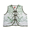 Green Crosshatch XS Linen Tie Top Rework