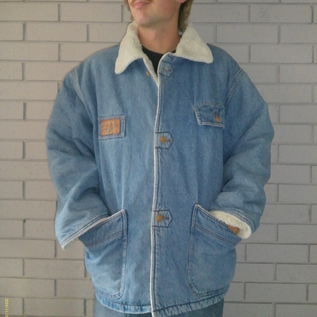 MASH Large Big & Tall Sherpa Lined Denim Jacket