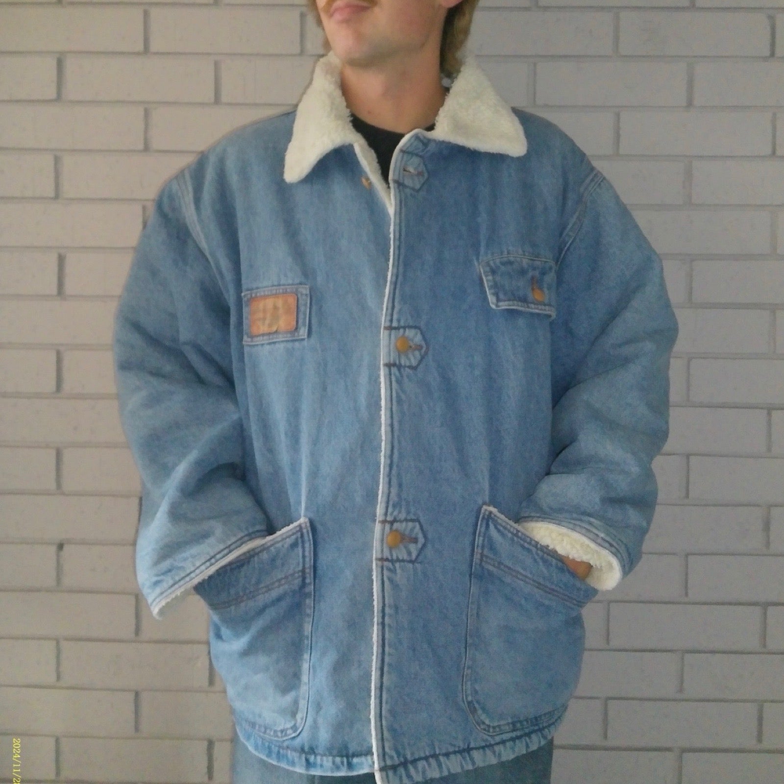 MASH Large Big & Tall Sherpa Lined Denim Jacket