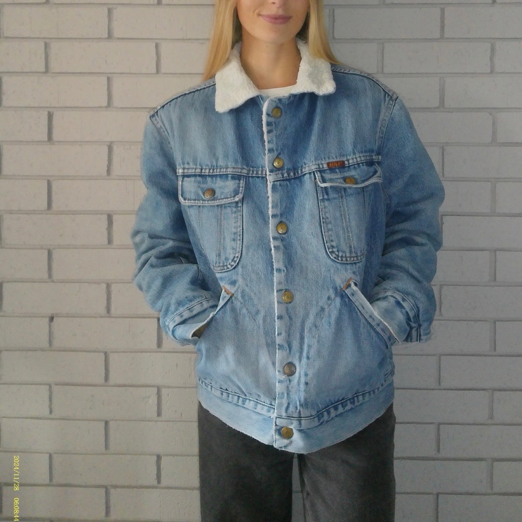 Rifle Trademark Medium Sherpa Lined Denim Jacket