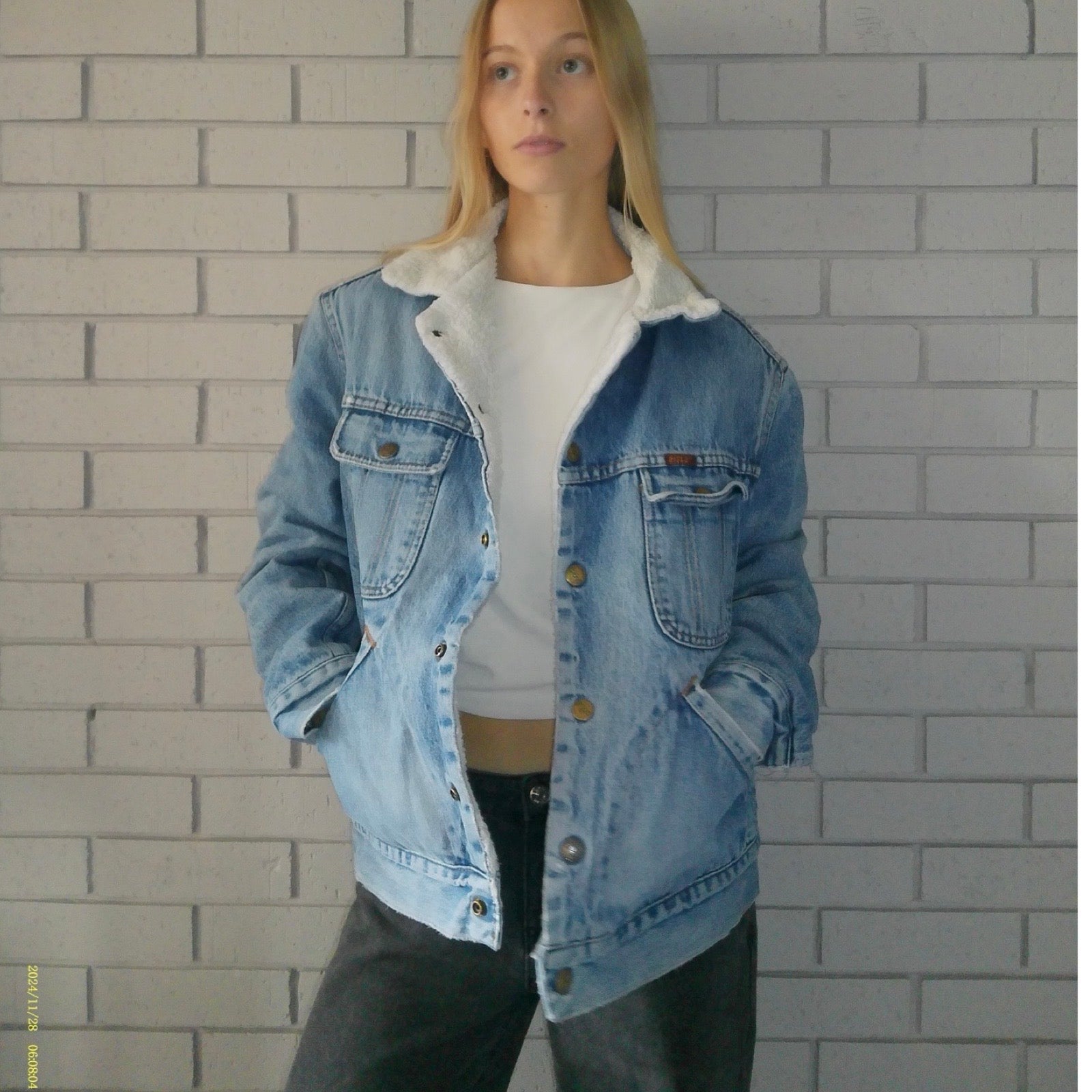 Rifle Trademark Medium Sherpa Lined Denim Jacket