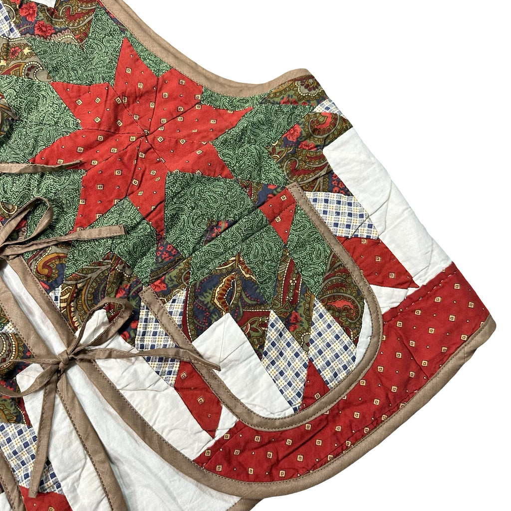 Paisley Star Patchwork M quilted vest rework - pocket detail