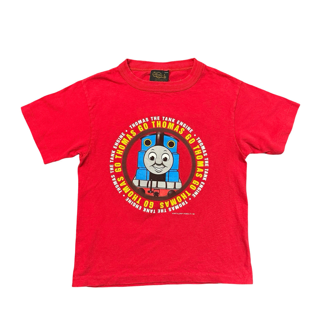Vintage 1999 Thomas the Tank Engine Go Thomas T-Shirt Red Made in USA Kids 7