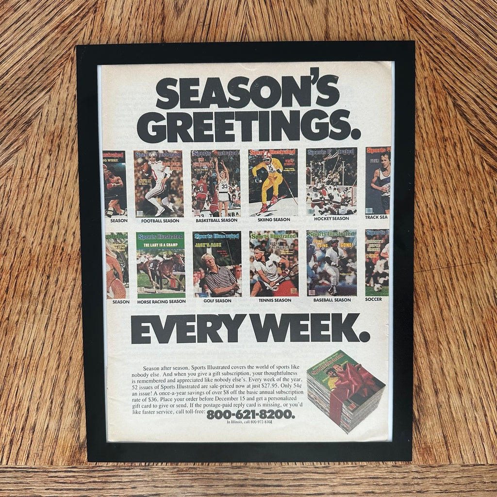 Sports Illustrated Seasons Greetings Every Week Framed Vintage Magazine Ad