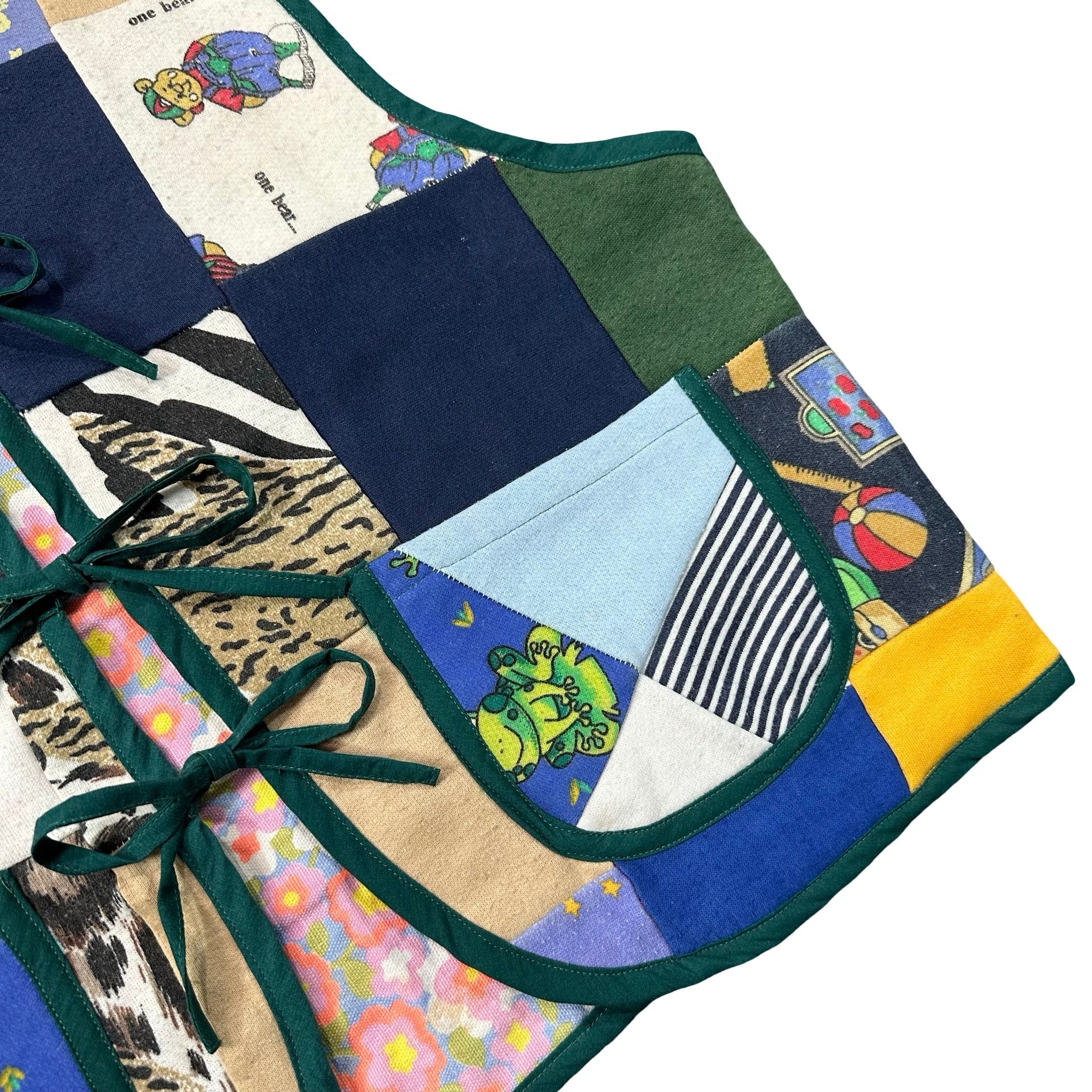 Attic Scrap Patchwork S quilted vest rework - pocket detail