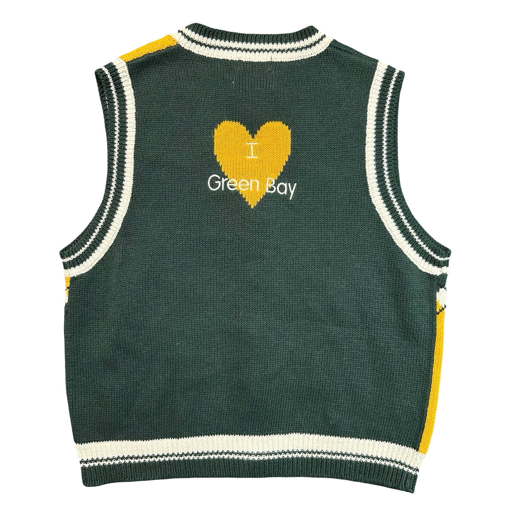 Vintage Christopher & Banks Green Bay Packers Embroidered Knit Sweater Vest Womens M
