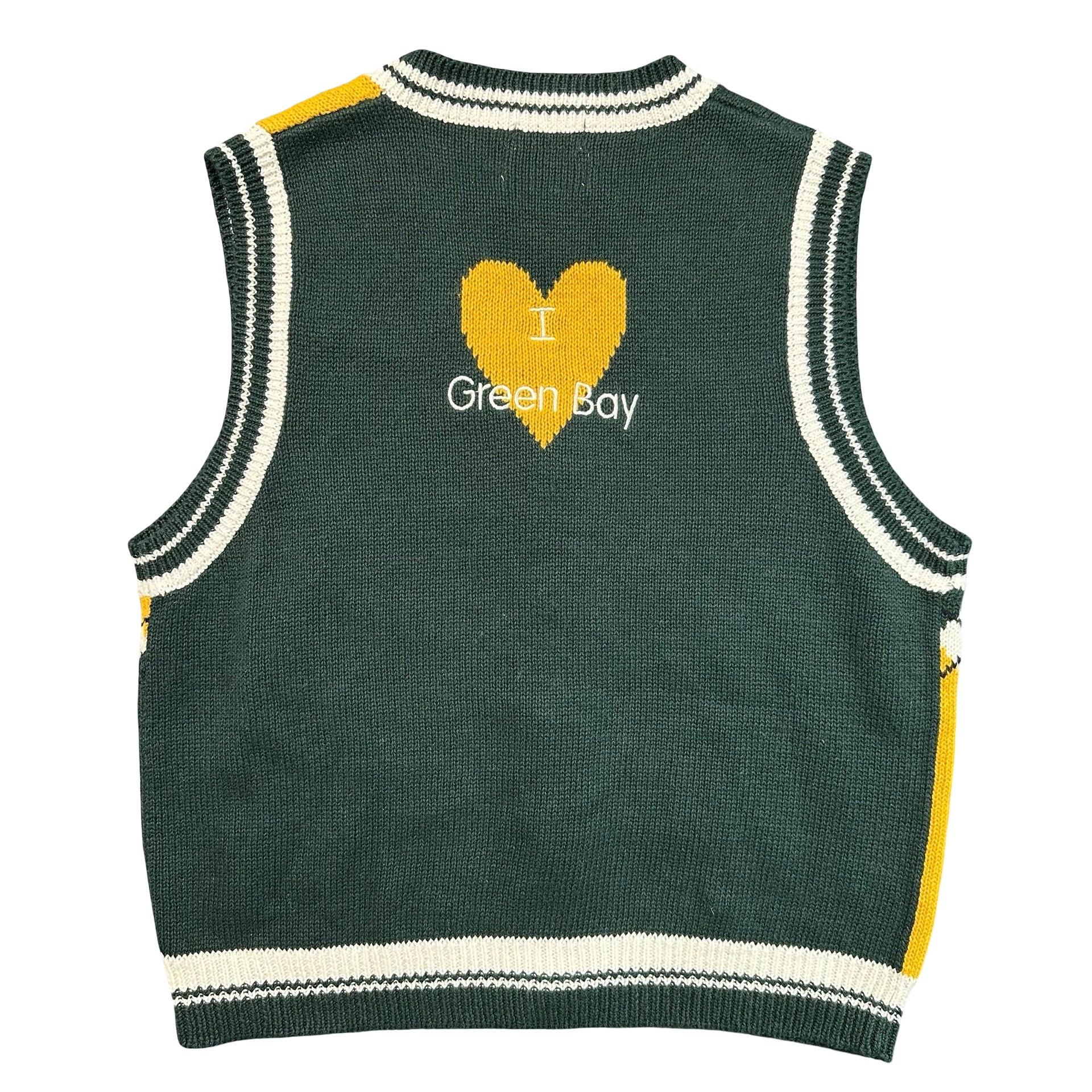Vintage Christopher & Banks Green Bay Packers Embroidered Knit Sweater Vest Womens M