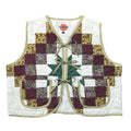 Plum Nine Patch Star L quilted vest rework - front