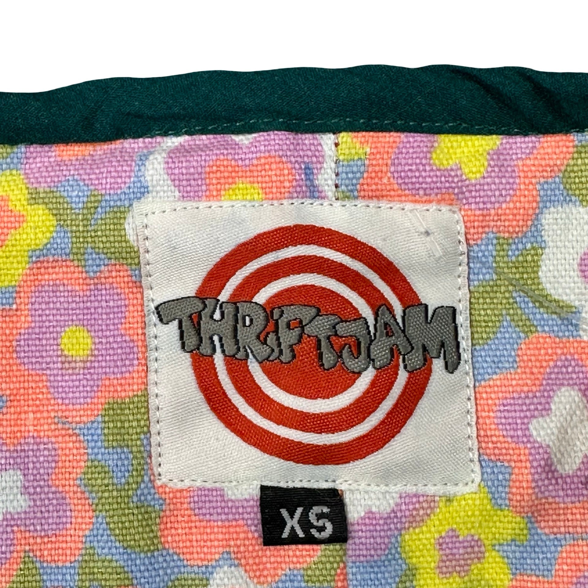 Attic Scrap Patchwork XS quilted vest rework - ThriftJam size tag